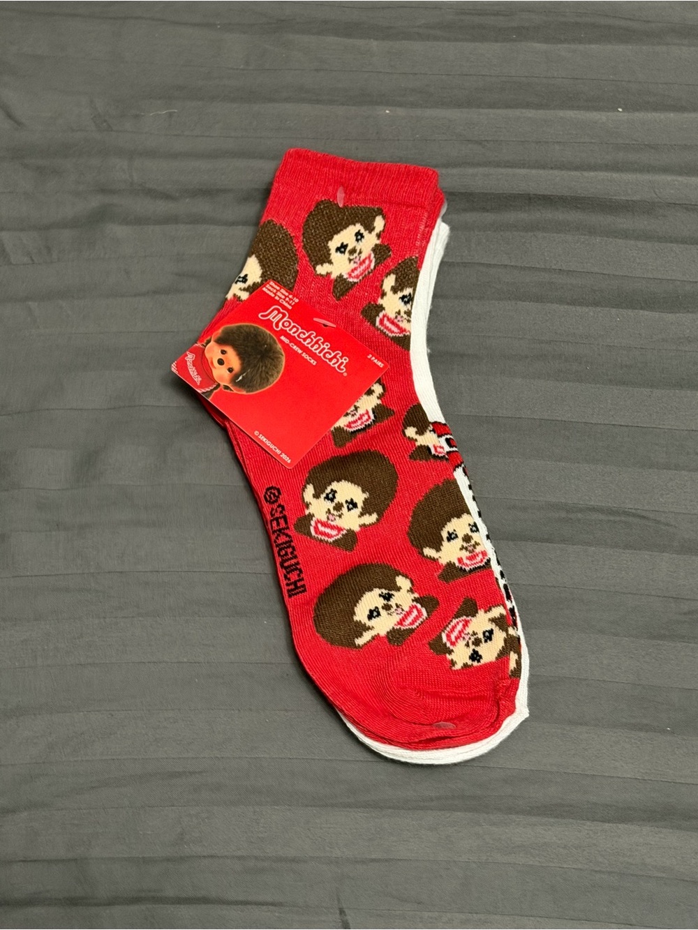 Monchhichi Red Novelty Ankle Socks for Women